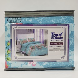 100G QUEEN SIZE PRINTED BED SHEET 4-PIECE SET 8PC/CS